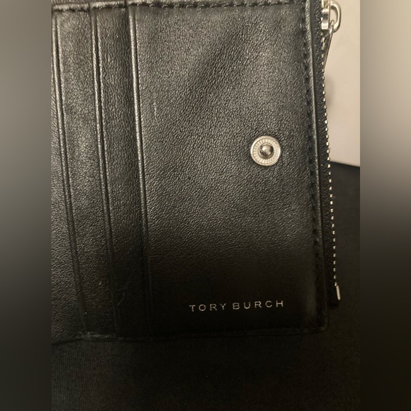 Tory Burch Emerson Mirror Small Silver Metallic Reflective Bi Fold Wallet - Picture 4 of 10